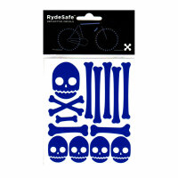 RydeSafe Reflective Bike Decals Skull & Bones Kit (Blue)