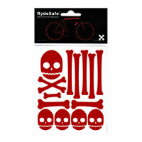 RydeSafe Reflective Bike Decals Skull & Bones Kit (Red)