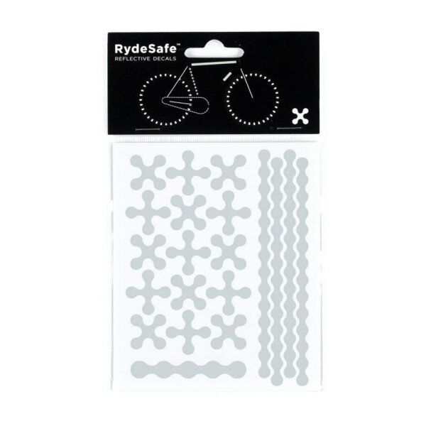 RydeSafe Reflective Bike Decals Modular SMALL (Silver / White)