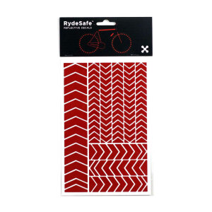 RydeSafe Reflective Stickers Chevron LARGE (Red)