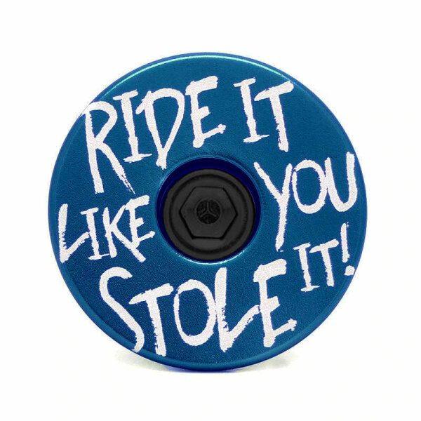 KustomCaps Ahead Steuersatz Kappe Ride it like you stole it (Blau)